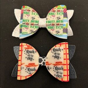 Lot of 2 Toy Story Inspired Hair Bow Clips Buzz Woody Disney